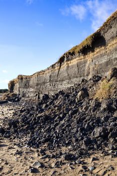 Coastal erosion at the beach of Burry Port Carmarthenshire Wales UK
