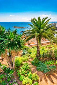 Mediterranean Sea Spain, coast view in Calvia on Mallorca island