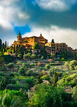 View of old mediterranean village of Valldemossa on Mallorca island, Spain