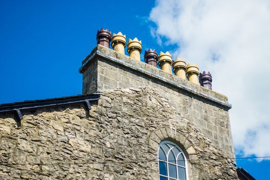 close up shot of an ancient chimneys pot