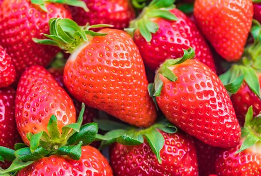 Red fresh strawberries, healthy food background