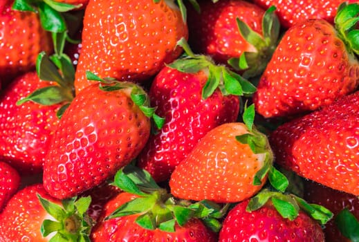 Berry fruit, fresh ripe red strawberries