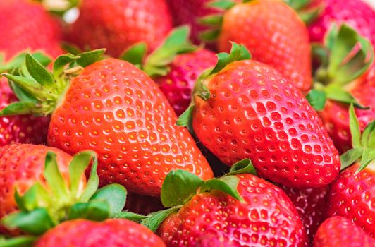 Fresh red healthy strawberry fruits background