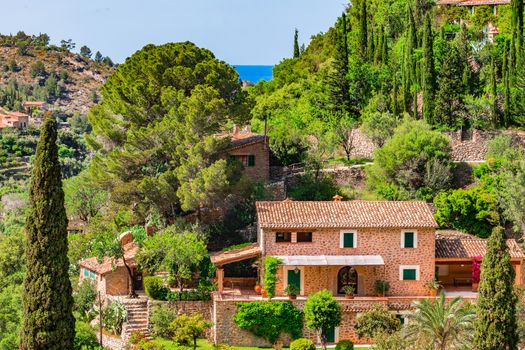 Idyllic view of mediterranean stone house on Mallorca, Spain Mediterranean Sea, Balearic Islands