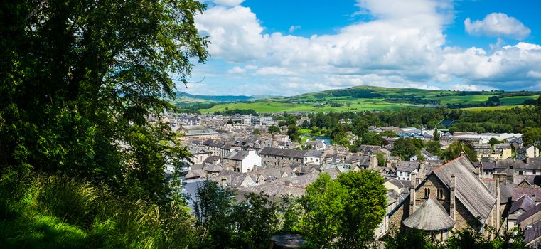 aerial view of Kendal town centre, Cumbria, UK
