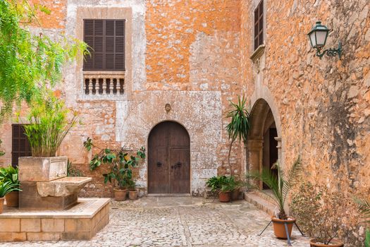 View of beautiful old mediterranean patio