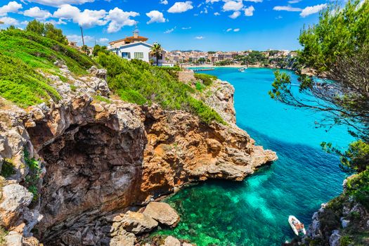 Beautiful bay coast of Porto Cristo on Mallorca, Spain Mediterranean Sea