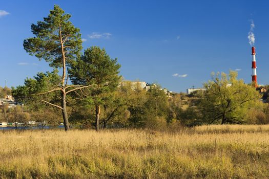 autumn landscape at October day