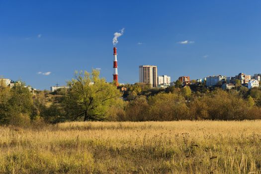 autumn landscape at October day