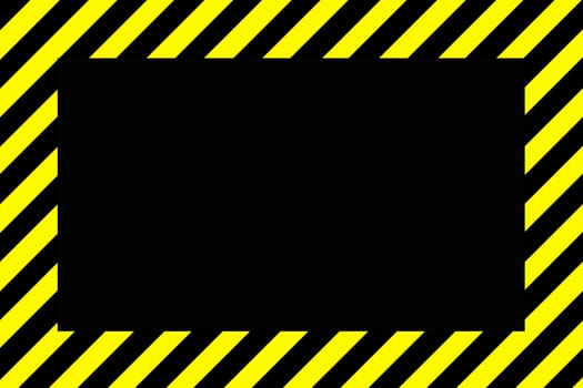 Abstract Danger or warning sign border with black and yellow stripes and copy space