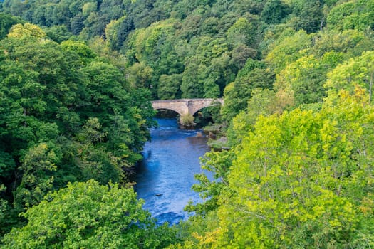 Small bridge crossing the river Dee in North Wales