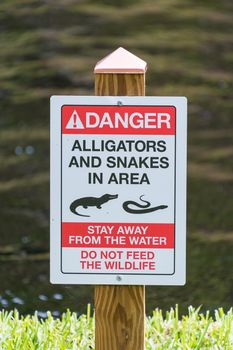 Aligator and Snakes Warning sign