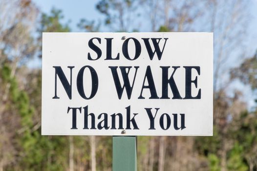 Slow No Wake sign