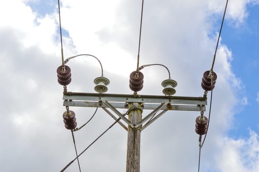 Close Up View of an Electricity Pylon