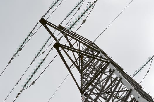 Close Up View of an Electricity Pylon