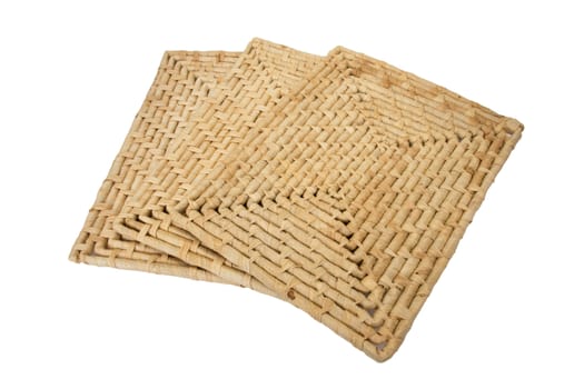 Wicker place mats isolated on a white background