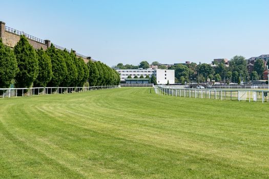 Various views of a horse race course