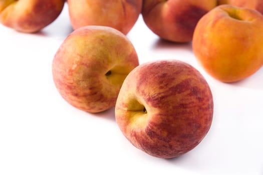 Fresh peach isolated on white background