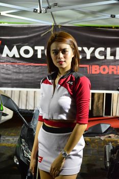 PASAY, PH -DEC 8 - Car show female model at Bumper to Bumper car show on December 8, 2018 in Pasay, Philippines