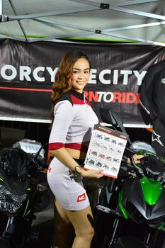 PASAY, PH -DEC 8 - Car show female model at Bumper to Bumper car show on December 8, 2018 in Pasay, Philippines