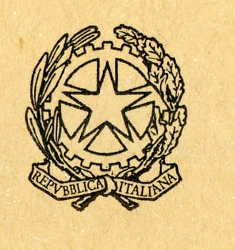 ROME, ITALY - CIRCA MAY 2019: Emblem of the Italian Republic used on official state documents