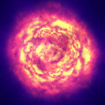 fire flame ball explosion in space, abstract illustration