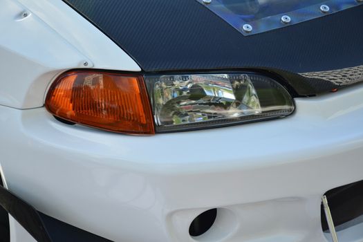 PASAY, PH - DEC 8 - Honda civic headlight at Bumper to Bumper car show on December 8, 2018 in Pasay, Philippines.