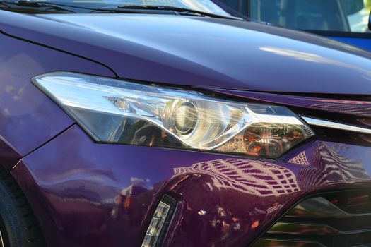 PASAY, PH - DEC 8 - Toyota vios headlight at Bumper to Bumper car show on December 8, 2018 in Pasay, Philippines.