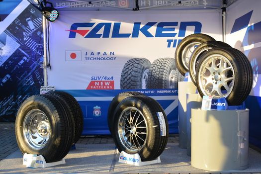 PASAY, PH - DEC 8 - Falken tires booth at Bumper to Bumper car show on December 8, 2018 in Pasay, Philippines.