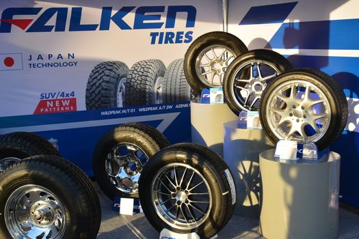 PASAY, PH - DEC 8 - Falken tires booth at Bumper to Bumper car show on December 8, 2018 in Pasay, Philippines.