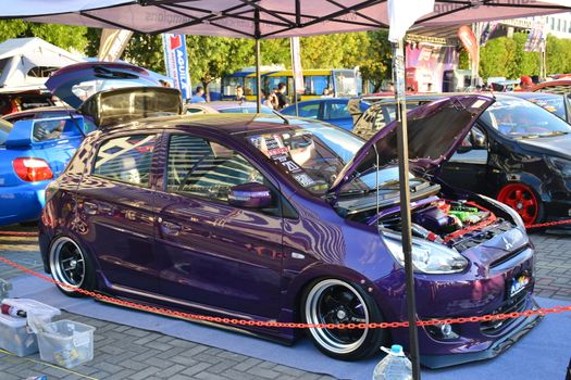 PASAY, PH - DEC 8 - Mitsubishi mirage at Bumper to Bumper car show on December 8, 2018 in Pasay, Philippines.