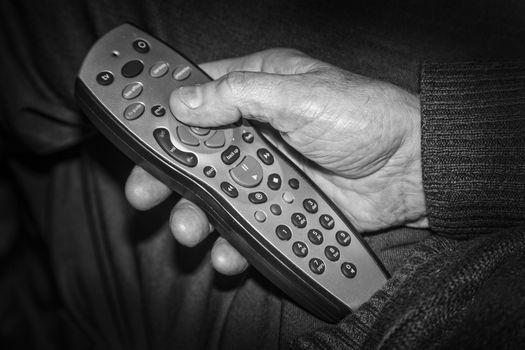 Television remote control device monochrome image