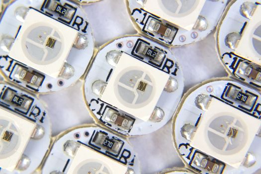 Close up of ws2812b rgb led diode