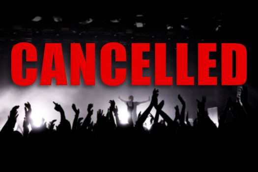 Event cancellation concept with a large number of viewers