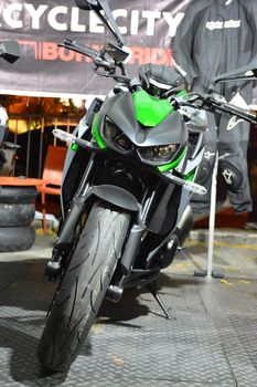 PASAY, PH - DEC 8 - Kawasaki motorcycle at Bumper to Bumper car show on December 8, 2018 in Pasay, Philippines.