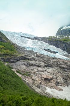 Melting Briksdal glacier in Norway - is one of the most accessible and best known arms of the Jostedalsbreen glacier.