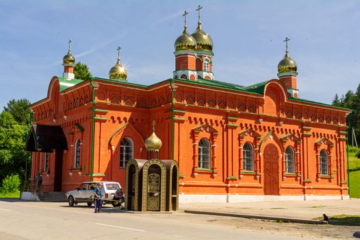 The Holy Well and the Makaryevskaya Church on the territory of the Holy Vvedensky Makaryevsky Zhabyn Monastery, summer