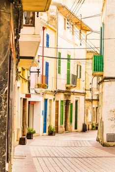 Street view in the old town of Palma de Mallorca, Spain Balearic islands