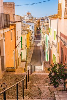 Street in Felanitx, old mediterranean town on Mallorca, Spain Balearic islands