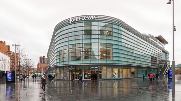 Great Britain general merchandise shop entrance with company logo, located in Liverpool ONE shopping complex.