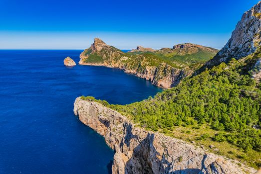 Cap de Formentor, amazing rocky coastline on Mallorca, Spain Mediterranean Sea