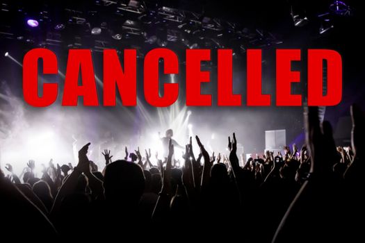 Event cancellation concept with a large number of viewers