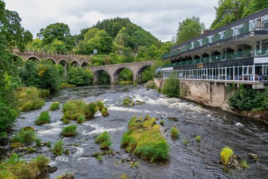 Scenic view of the river Dee at Llangollen in Wales