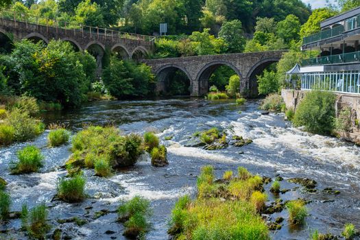 Scenic view of the river Dee at Llangollen in Wales