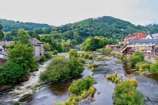 Scenic view of the river Dee at Llangollen in Wales