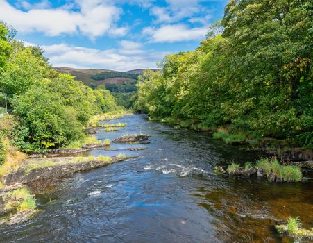 Scenic view of the river Dee at Llangollen in Wales