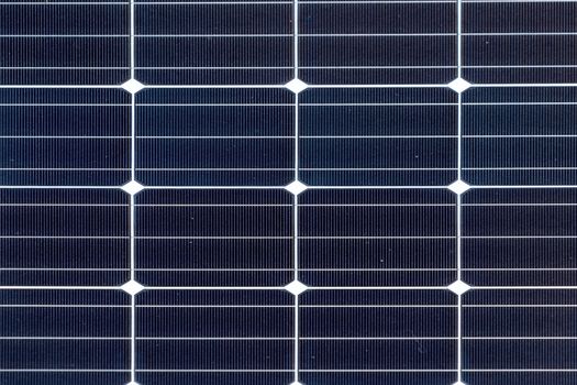 Close up view of solar cells on a photovoltaic panel