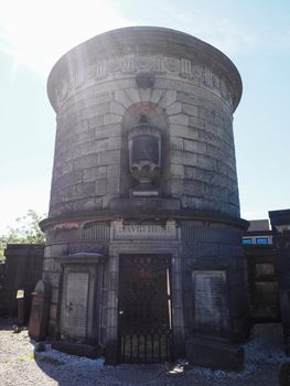 EDINBURGH, UK - CIRCA JUNE 2018: Mausoleum of philosopher David Hume at Old Calton Burial Ground