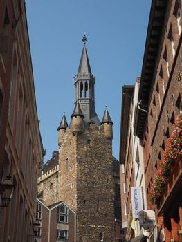 AACHEN, GERMANY - CIRCA AUGUST 2019: Turm der Alte Pfalzanlage (meaning Tower of the Old Palatinate)