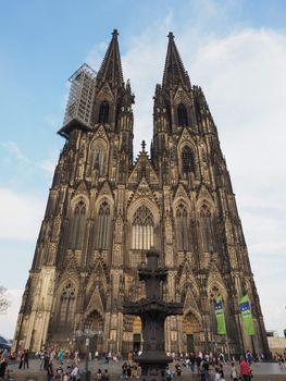 KOELN, GERMANY - CIRCA AUGUST 2019: Koelner Dom Hohe Domkirche Sankt Petrus (meaning St Peter Cathedral) gothic church